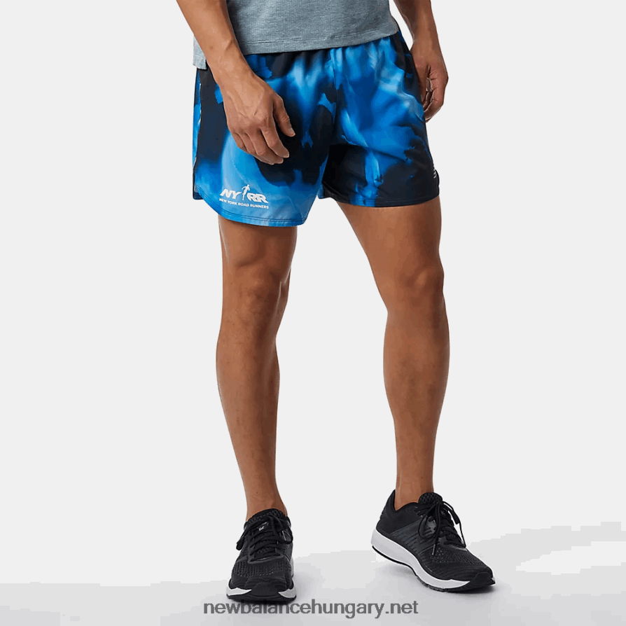 New Balance 6XH8F04983 férfiak futás élettartamra nyomtatott ütési futás 5 hüvelyk rövid