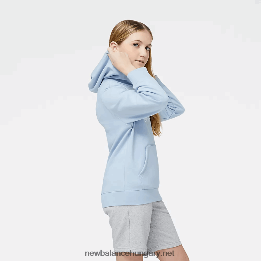 New Balance 6XH8F04043 gyerekek Essentials halmozott logós francia frottír kapucnis pulcsi