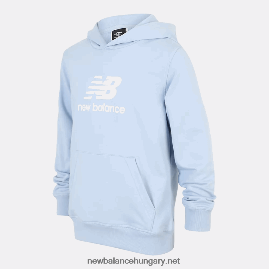 New Balance 6XH8F04043 gyerekek Essentials halmozott logós francia frottír kapucnis pulcsi