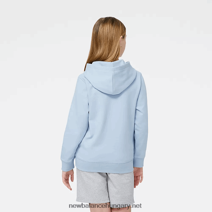 New Balance 6XH8F04043 gyerekek Essentials halmozott logós francia frottír kapucnis pulcsi