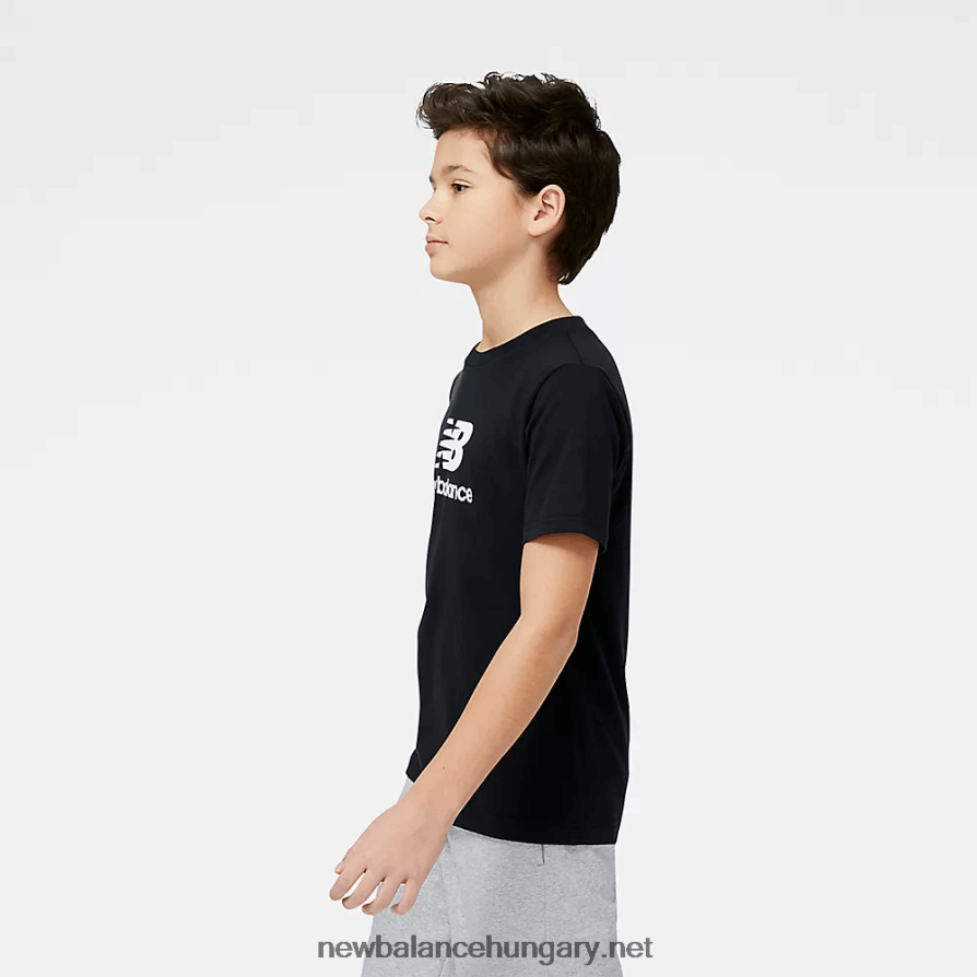 New Balance 6XH8F04048 gyerekek Essentials halmozott logós pamutdzsörzé rövid ujjú póló