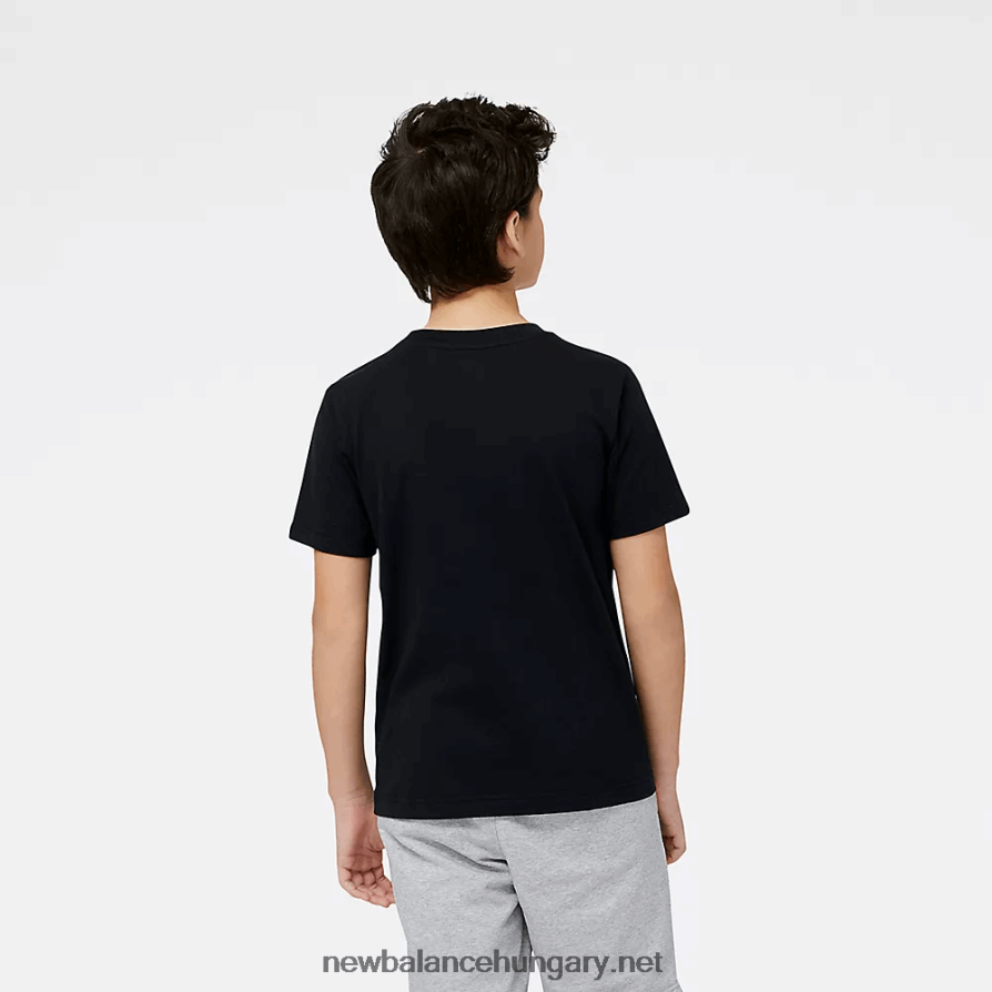 New Balance 6XH8F04048 gyerekek Essentials halmozott logós pamutdzsörzé rövid ujjú póló