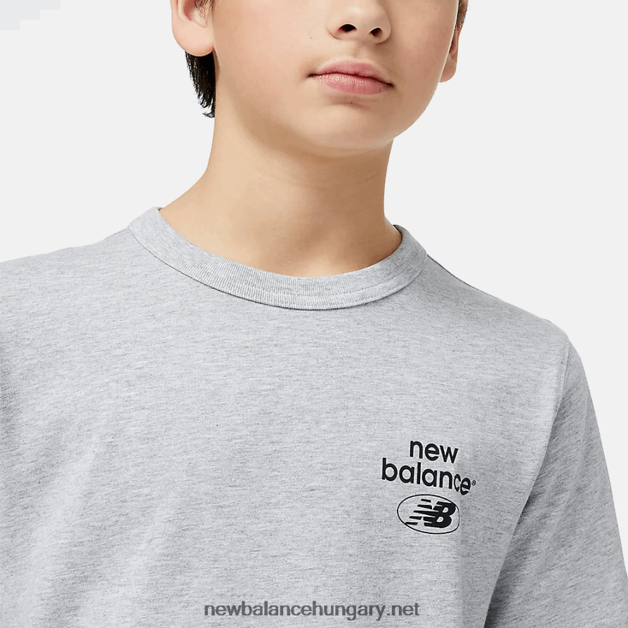 New Balance 6XH8F04054 gyerekek Essentials újragondolt pamutdzsörzé rövid ujjú póló