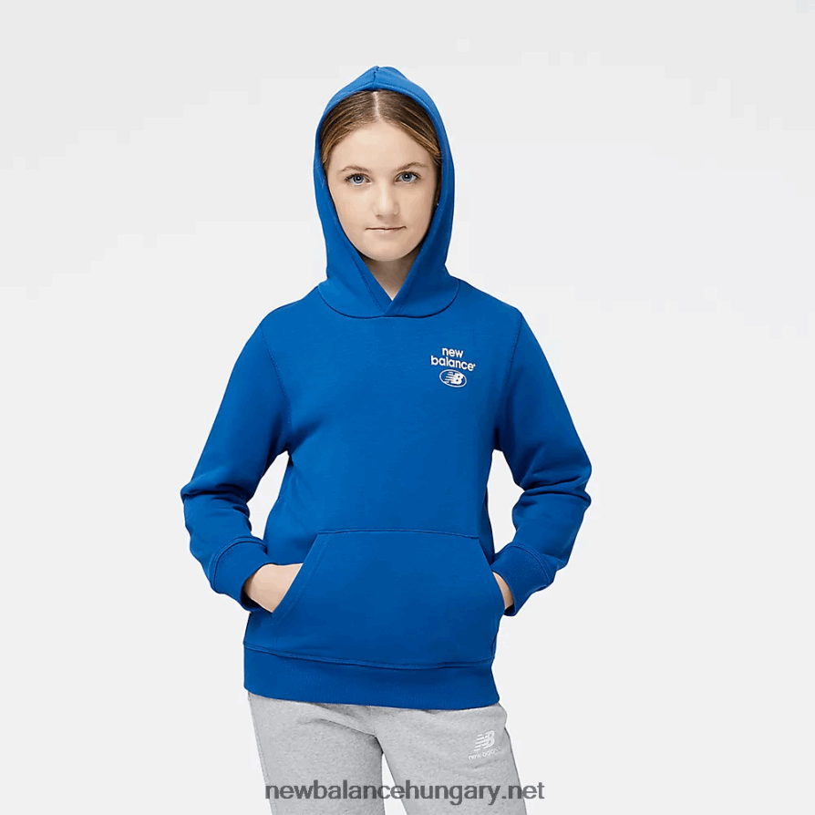 New Balance 6XH8F06551 gyerekek Essentials újragondolt francia frottír kapucnis pulcsi