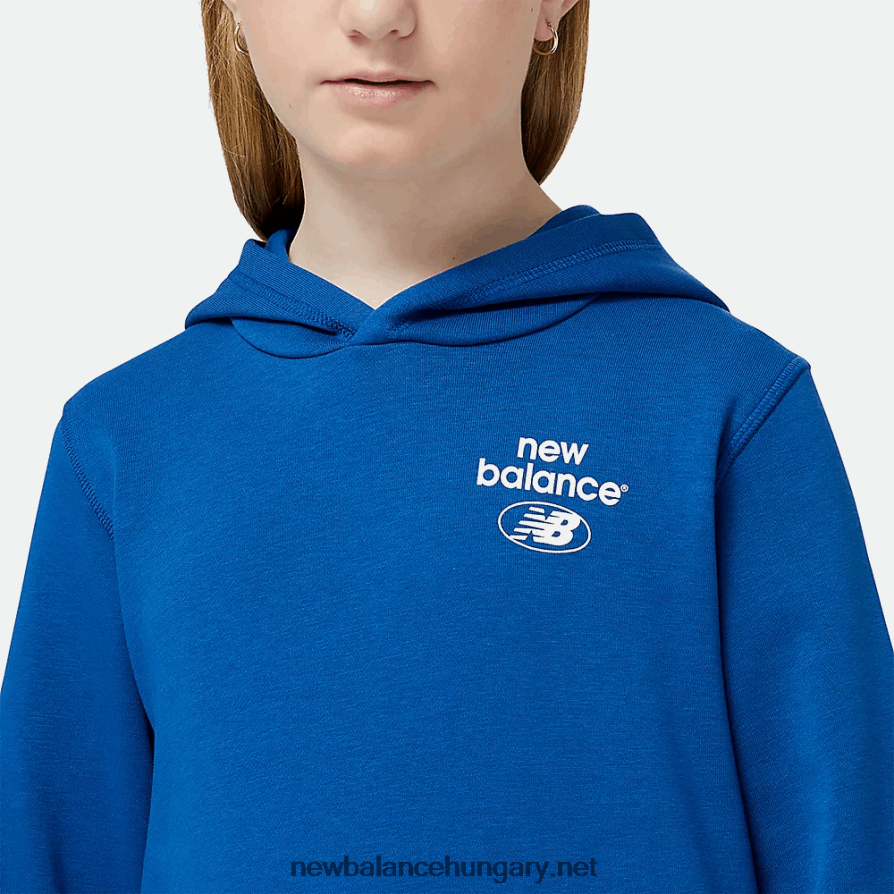 New Balance 6XH8F06551 gyerekek Essentials újragondolt francia frottír kapucnis pulcsi