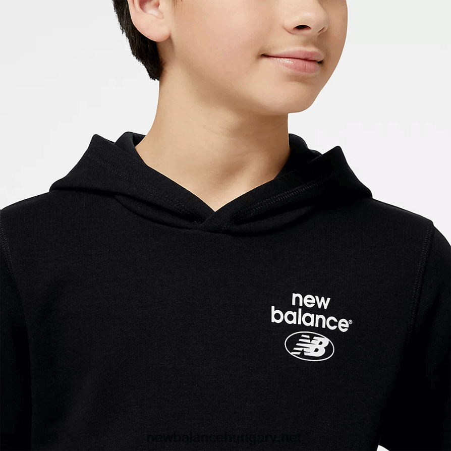 New Balance 6XH8F06552 gyerekek Essentials újragondolt francia frottír kapucnis pulcsi