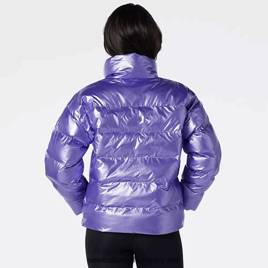 6XH8F03407 nők nb athletics téliesített rövid szintetikus metál kabát