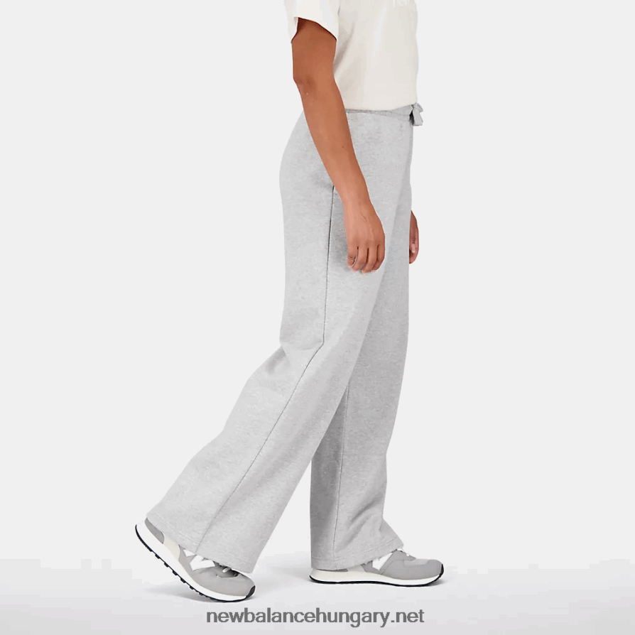 New Balance 6XH8F0566 nők Essentials egymásra rakott logós francia frottír széles szárú melegítőnadrág