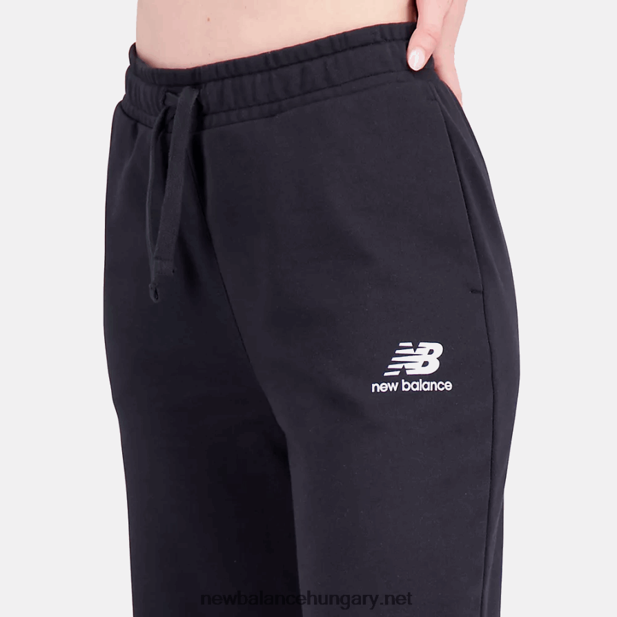 New Balance 6XH8F0567 nők Essentials egymásra rakott logós francia frottír széles szárú melegítőnadrág