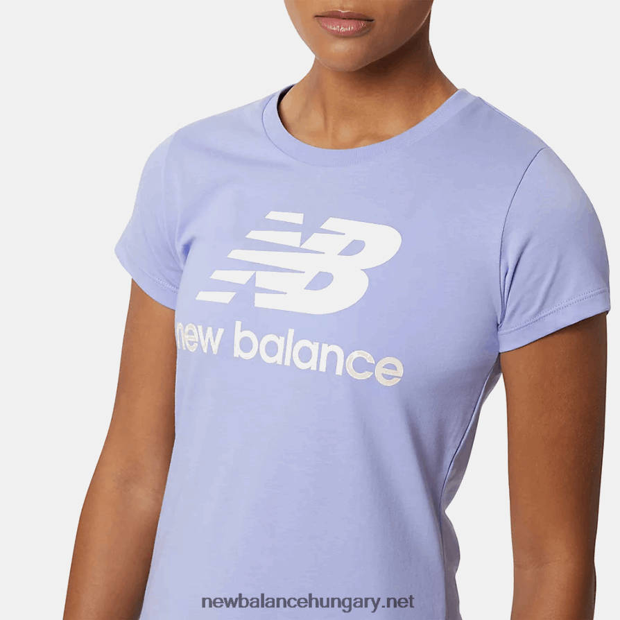 New Balance 6XH8F03397 nők Essentials halmozott logós póló