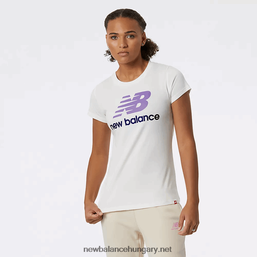 New Balance 6XH8F03400 nők Essentials halmozott logós póló