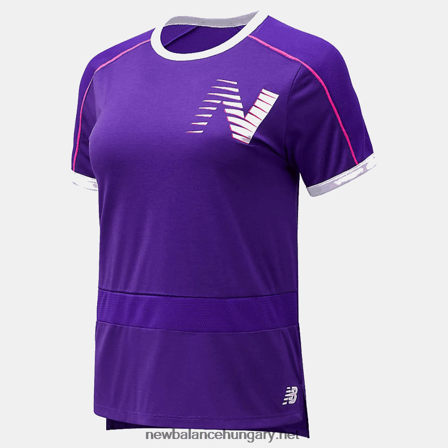 New Balance 6XH8F03565 nők nyomott gyorsjáratú rövid ujjú felső