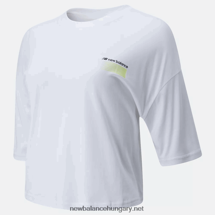 New Balance 6XH8F03593 nők sport stílusú optika rövid ujjú boxy póló