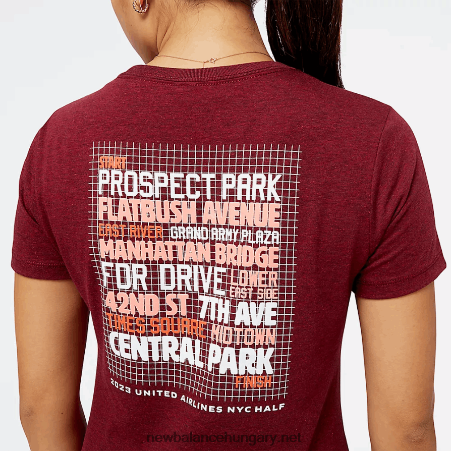 New Balance 6XH8F05731 nők United Airlines nyc half map grafikus rövid ujjú