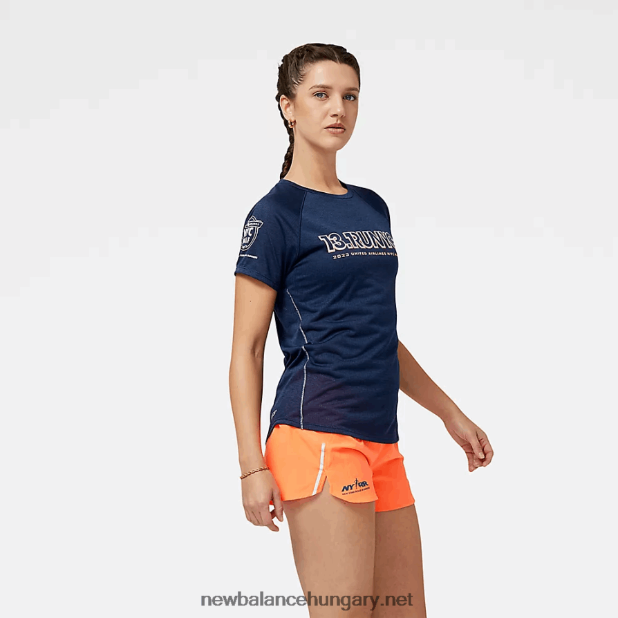 New Balance 6XH8F05766 nők united Airlines nyc half printed impact run short sleeve