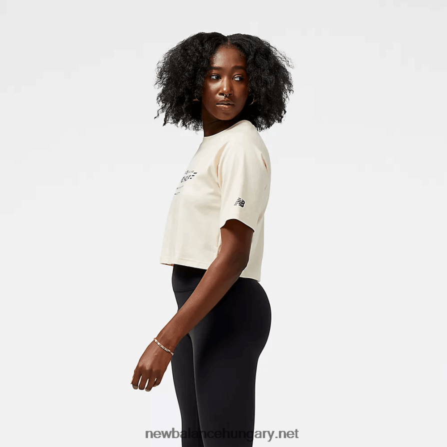 New Balance 6XH8F05811 nők united Airlines nyc half essentials halmozott logó pamut vágott póló