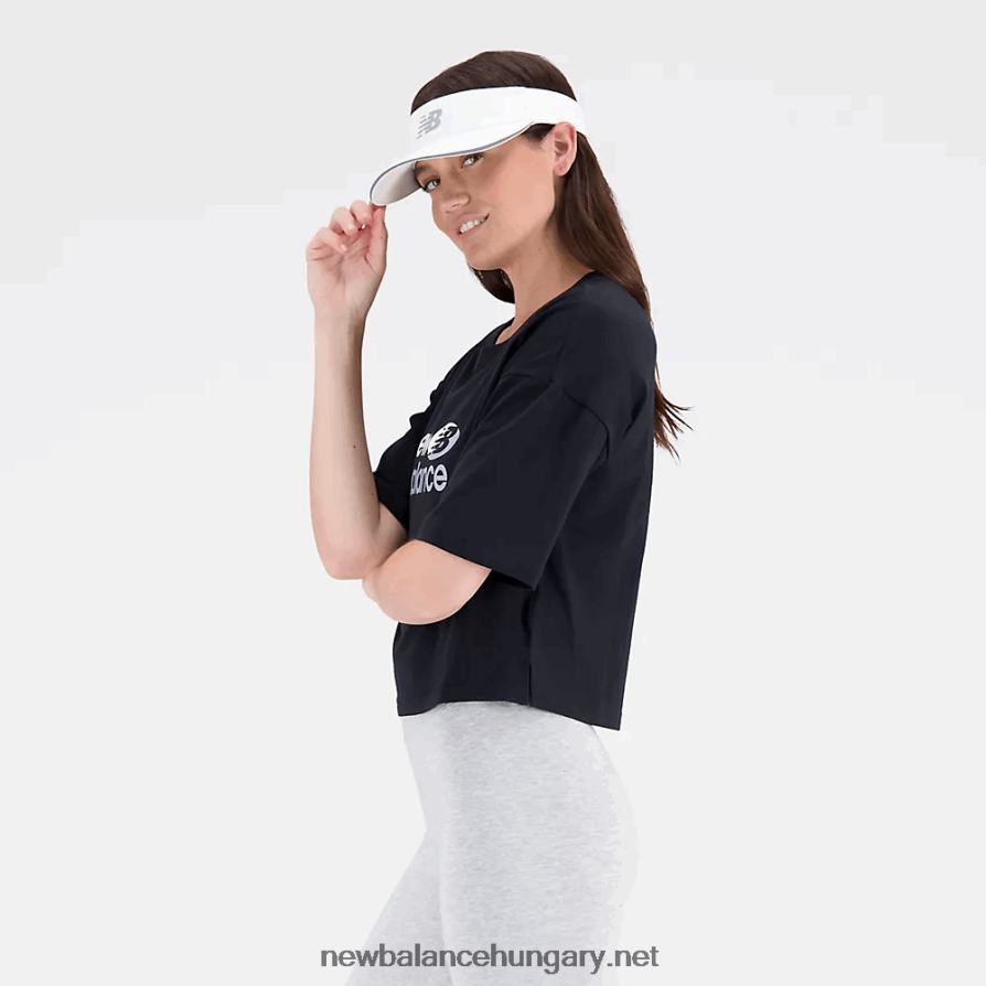 New Balance 6XH8F06869 nők Essentials újragondolt kétszínű pamutdzsörzé dobozos póló