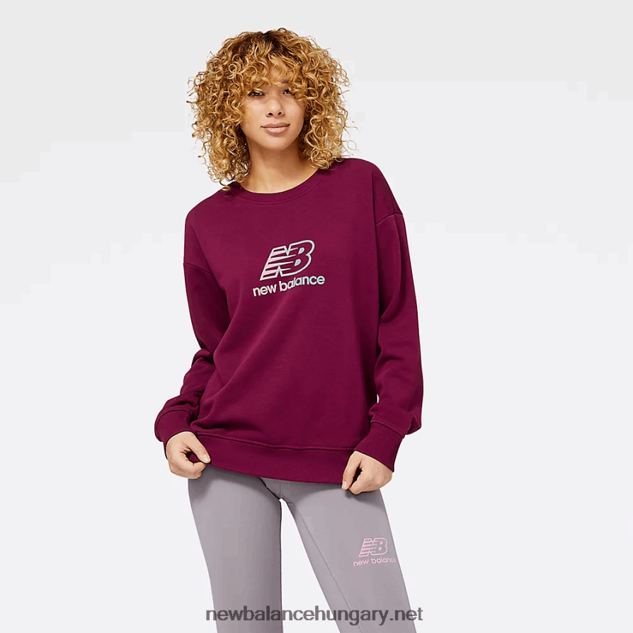 6XH8F03343 nők nb essentials puffmintás pulóver