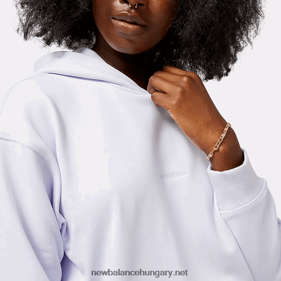 New Balance 6XH8F03122 nők atlétika természetállami francia frottír kapucnis pulcsi