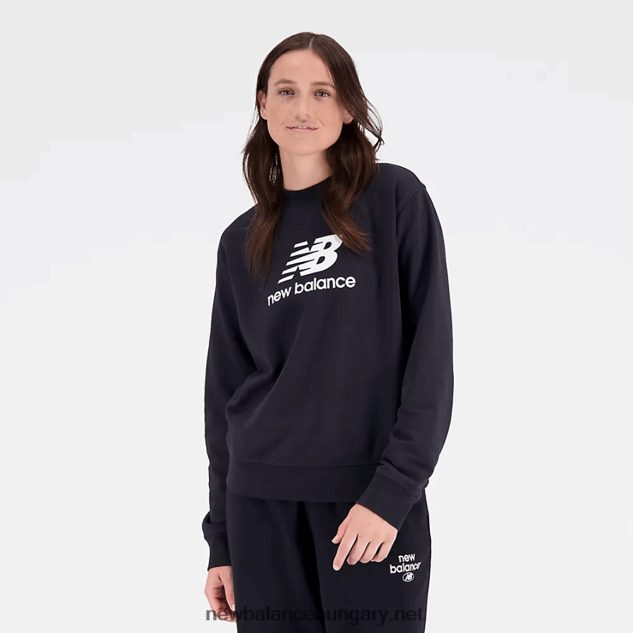 New Balance 6XH8F0553 nők Essentials halmozott logó francia frottír crewneck
