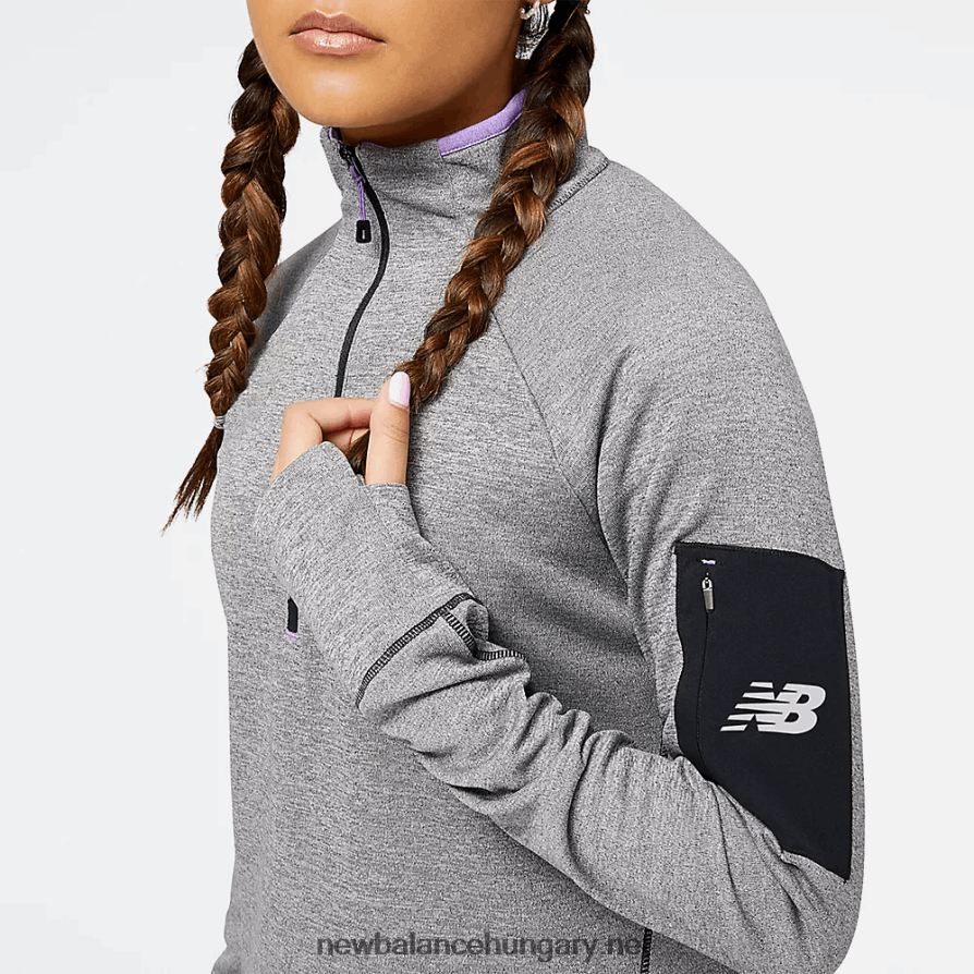 New Balance 6XH8F06837 nők ütőfutás félcipzáras pulóvernél