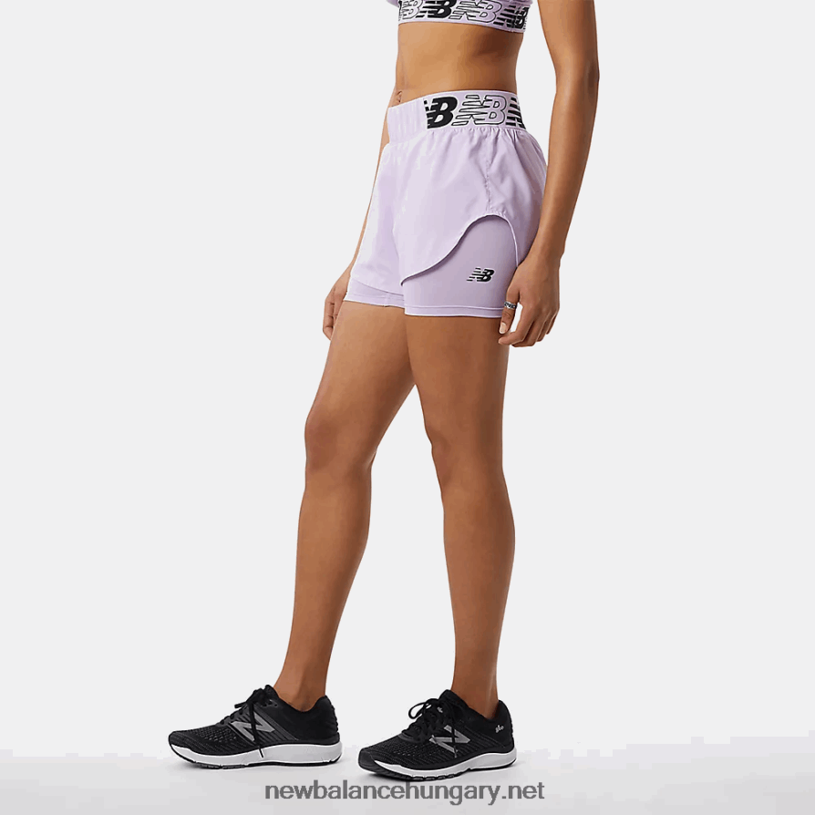 New Balance 6XH8F02486 nők könyörtelen 2 az 1-ben rövid