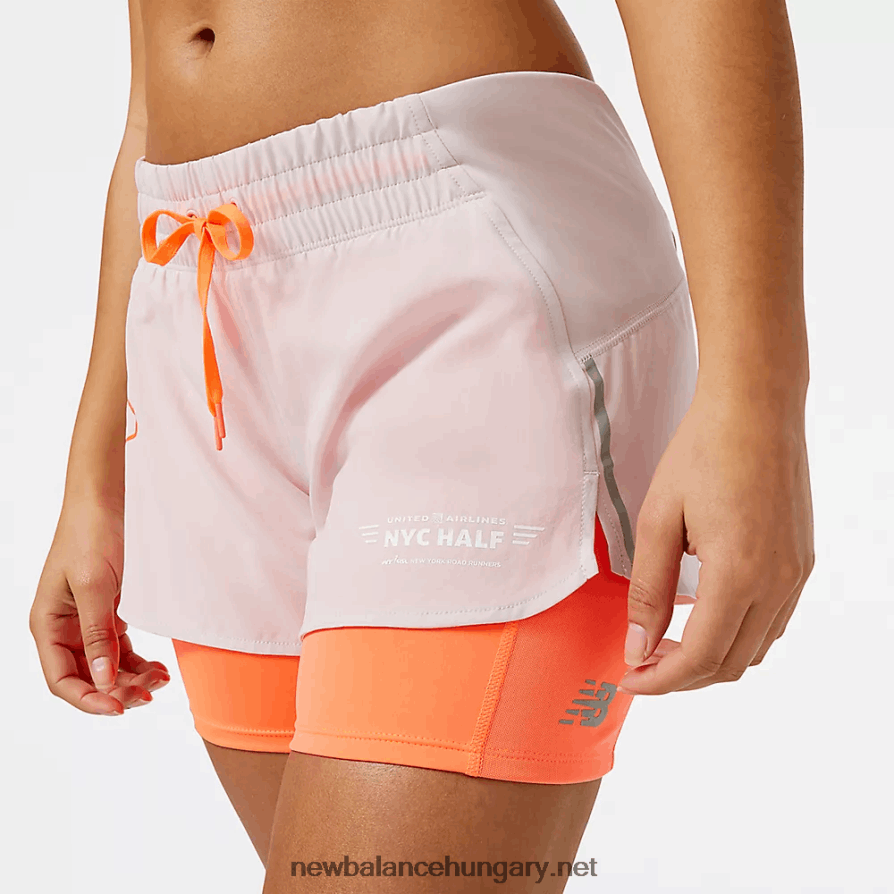 New Balance 6XH8F05769 nők United Airlines nyc half printed impact run 2in1 short